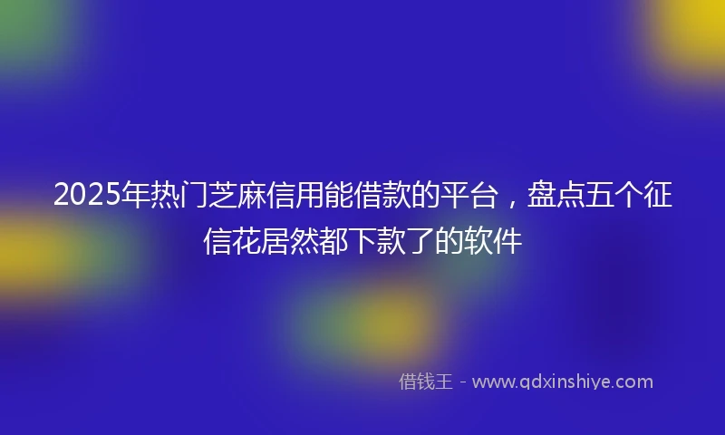 2025年热门芝麻信用能借款的平台，盘点五个征信花居然都下款了的软件