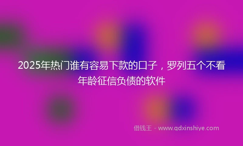 2025年热门谁有容易下款的口子，罗列五个不看年龄征信负债的软件