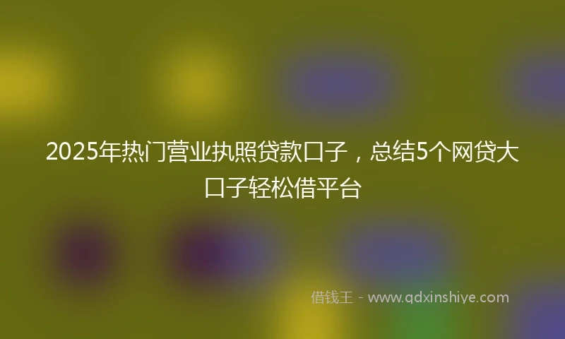 2025年热门营业执照贷款口子，总结5个网贷大口子轻松借平台