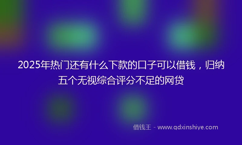 2025年热门还有什么下款的口子可以借钱，归纳五个无视综合评分不足的网贷