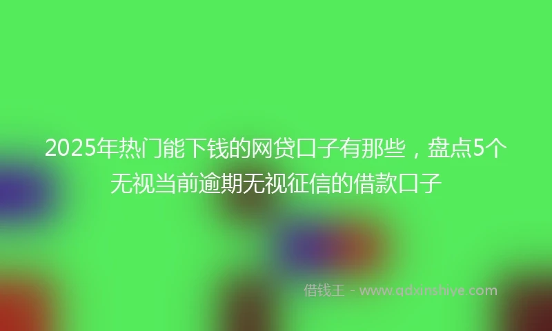 2025年热门能下钱的网贷口子有那些，盘点5个无视当前逾期无视征信的借款口子
