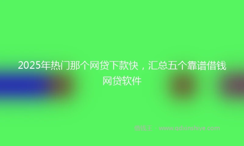 2025年热门那个网贷下款快，汇总五个靠谱借钱网贷软件