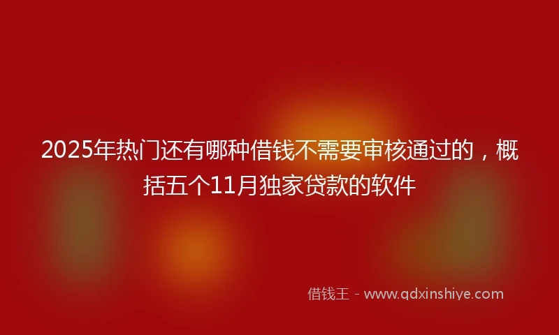 2025年热门还有哪种借钱不需要审核通过的，概括五个11月独家贷款的软件