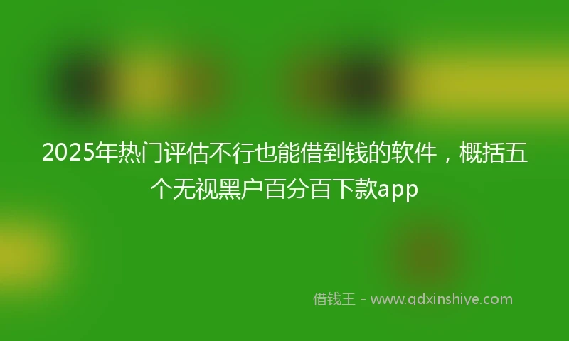 2025年热门评估不行也能借到钱的软件，概括五个无视黑户百分百下款app