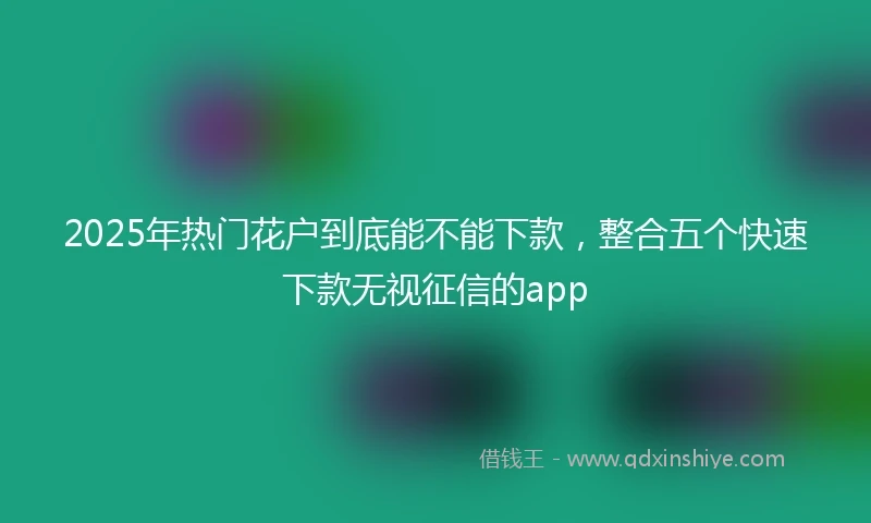 2025年热门花户到底能不能下款，整合五个快速下款无视征信的app