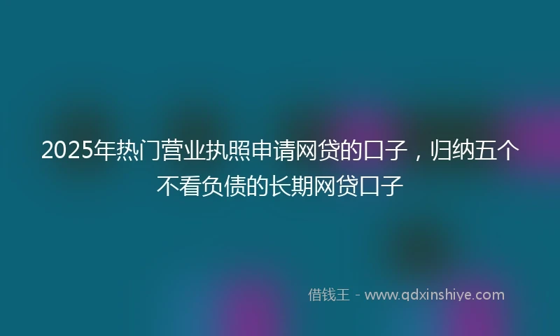 2025年热门营业执照申请网贷的口子，归纳五个不看负债的长期网贷口子