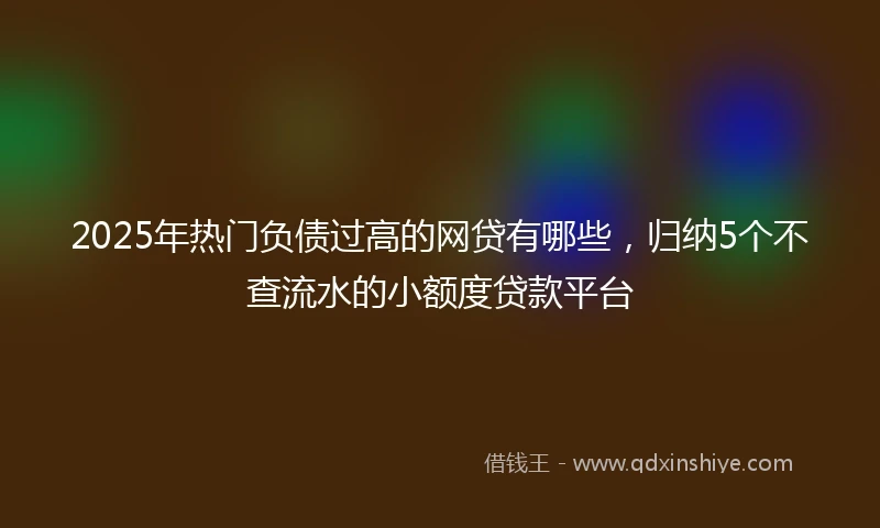 2025年热门负债过高的网贷有哪些，归纳5个不查流水的小额度贷款平台
