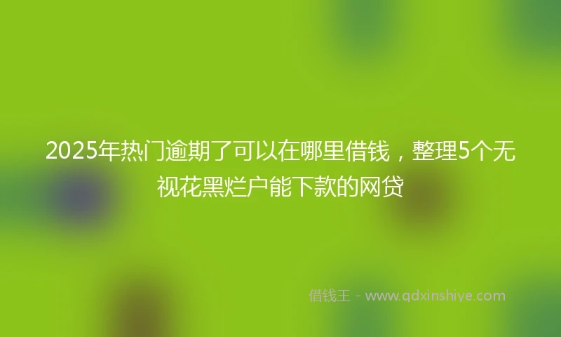 2025年热门逾期了可以在哪里借钱，整理5个无视花黑烂户能下款的网贷