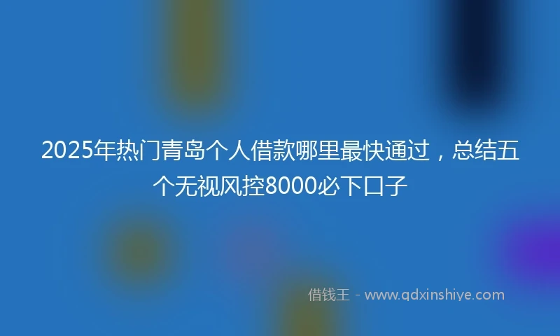2025年热门青岛个人借款哪里最快通过，总结五个无视风控8000必下口子