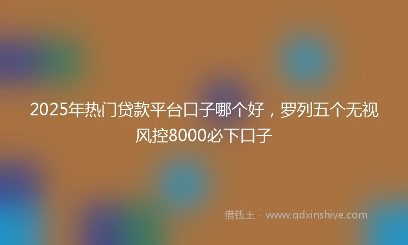 2025年热门贷款平台口子哪个好，罗列五个无视风控8000必下口子