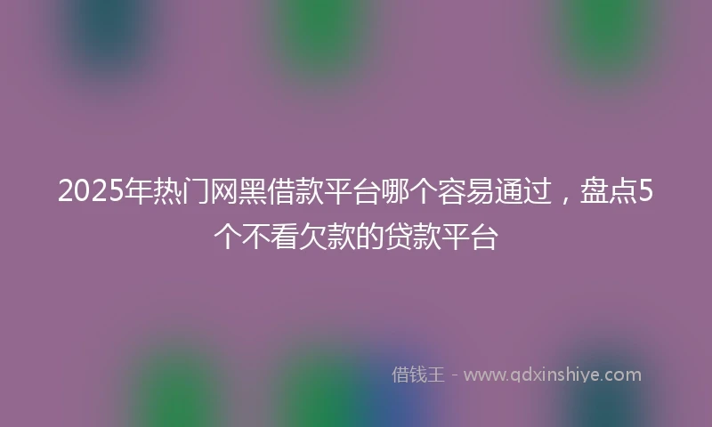2025年热门网黑借款平台哪个容易通过，盘点5个不看欠款的贷款平台