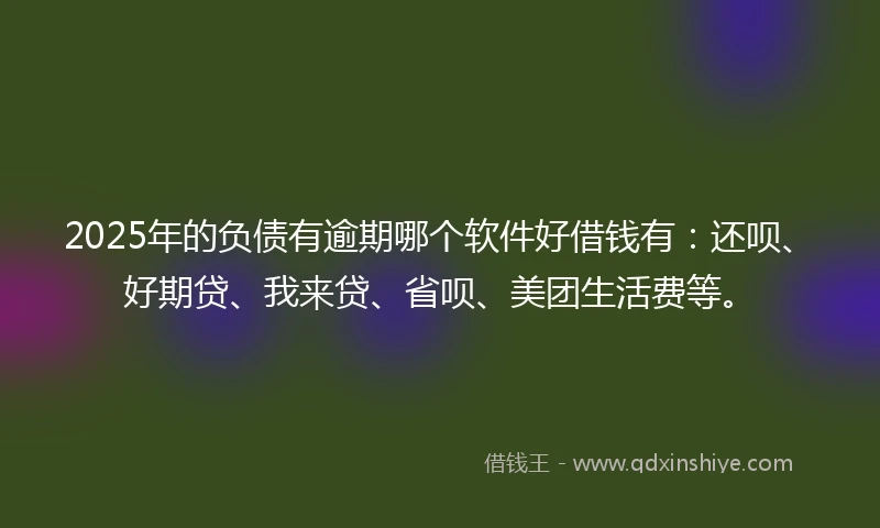 2025年的负债有逾期哪个软件好借钱有：还呗、好期贷、我来贷、省呗、美团生活费等。