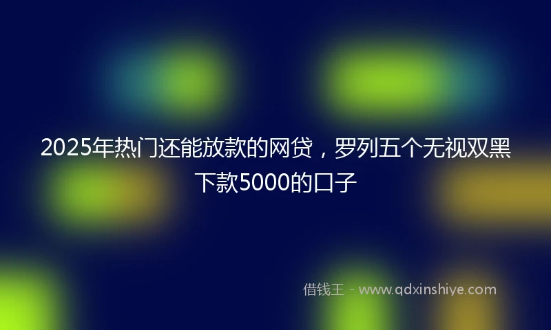 2025年热门还能放款的网贷，罗列五个无视双黑下款5000的口子