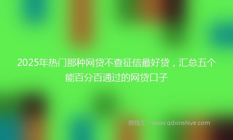 2025年热门那种网贷不查征信最好贷，汇总五个能百分百通过的网贷口子