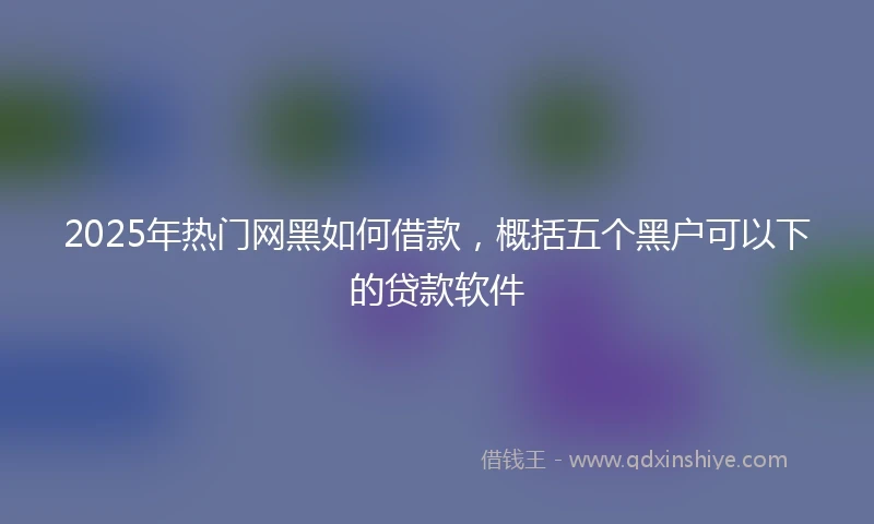 2025年热门网黑如何借款，概括五个黑户可以下的贷款软件