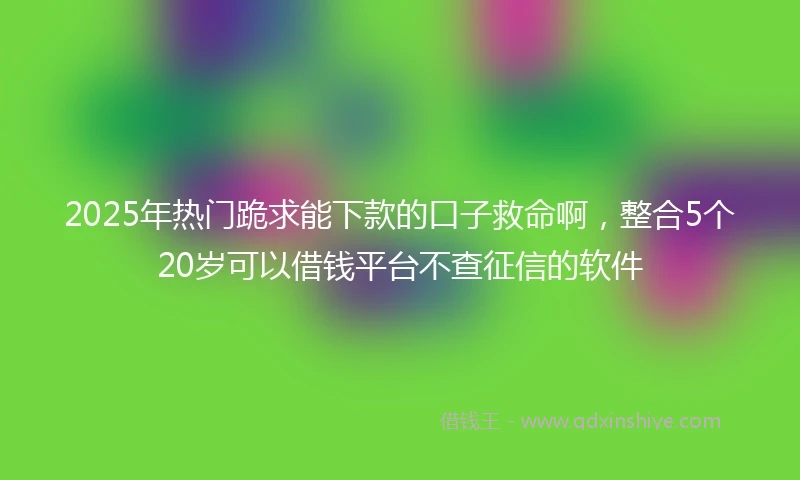 2025年热门跪求能下款的口子救命啊，整合5个20岁可以借钱平台不查征信的软件