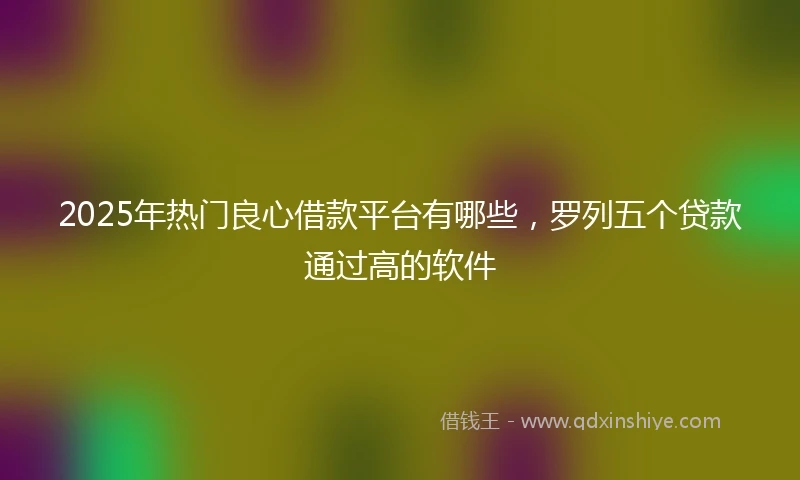 2025年热门良心借款平台有哪些，罗列五个贷款通过高的软件