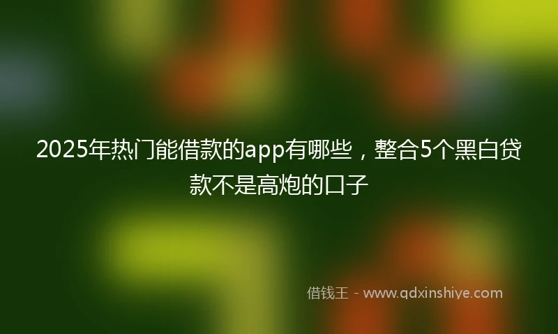 2025年热门能借款的app有哪些，整合5个黑白贷款不是高炮的口子