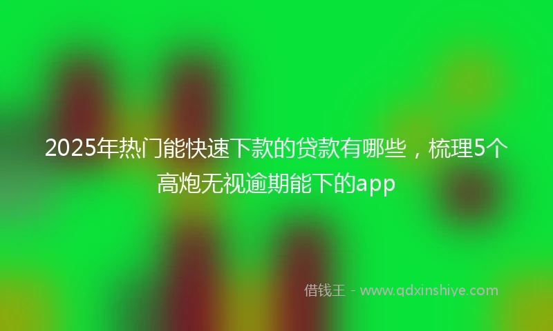 2025年热门能快速下款的贷款有哪些，梳理5个高炮无视逾期能下的app