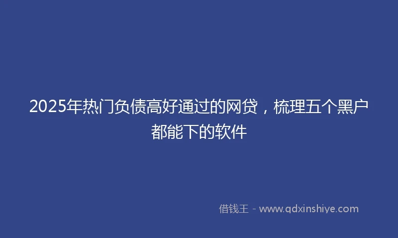 2025年热门负债高好通过的网贷，梳理五个黑户都能下的软件