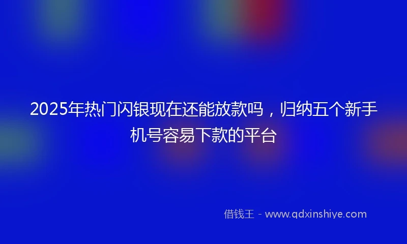 2025年热门闪银现在还能放款吗，归纳五个新手机号容易下款的平台
