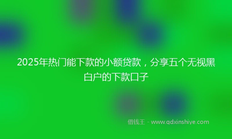 2025年热门能下款的小额贷款，分享五个无视黑白户的下款口子