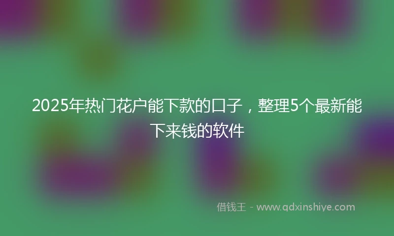 2025年热门花户能下款的口子，整理5个最新能下来钱的软件