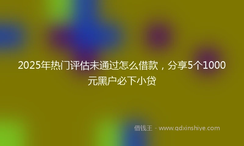 2025年热门评估未通过怎么借款，分享5个1000元黑户必下小贷