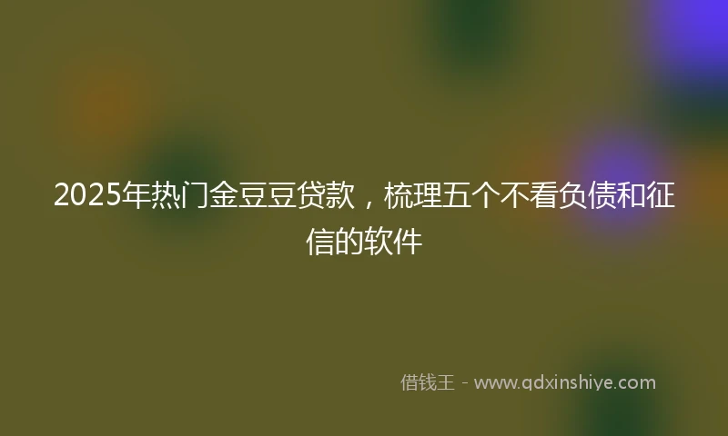 2025年热门金豆豆贷款，梳理五个不看负债和征信的软件
