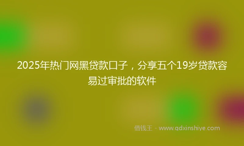 2025年热门网黑贷款口子，分享五个19岁贷款容易过审批的软件