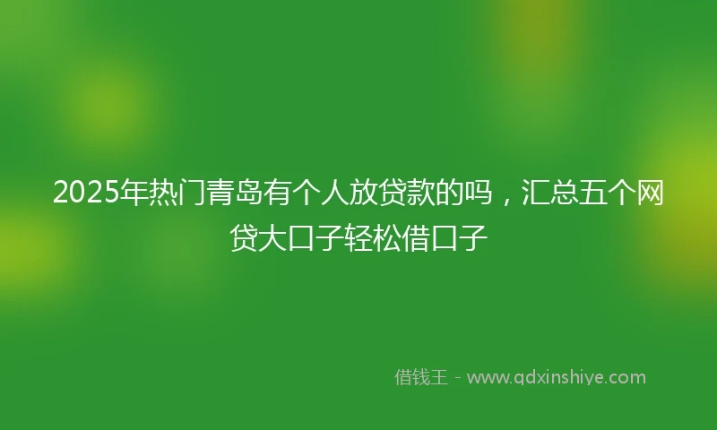 2025年热门青岛有个人放贷款的吗，汇总五个网贷大口子轻松借口子