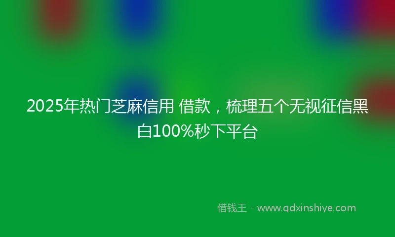 2025年热门芝麻信用 借款，梳理五个无视征信黑白100%秒下平台
