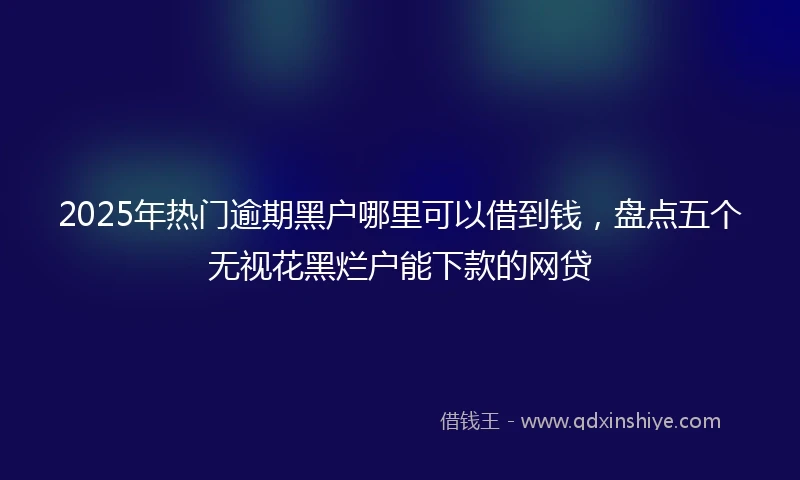 2025年热门逾期黑户哪里可以借到钱，盘点五个无视花黑烂户能下款的网贷