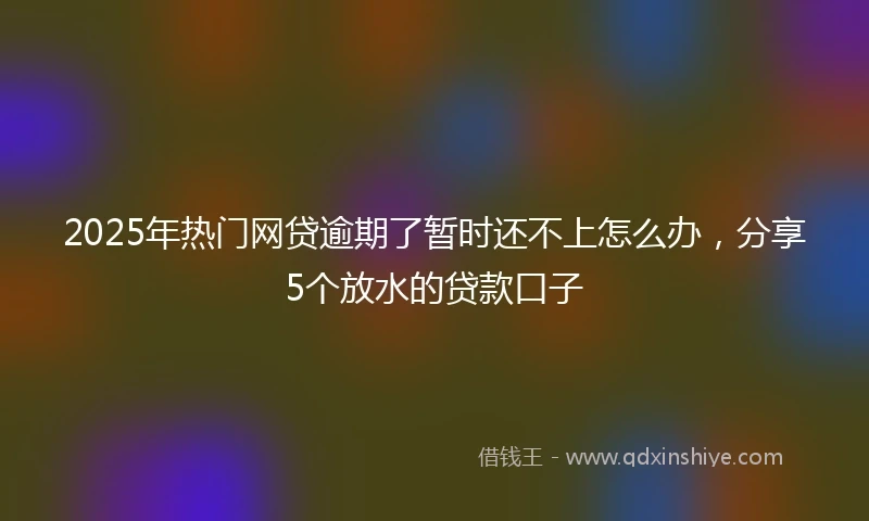 2025年热门网贷逾期了暂时还不上怎么办，分享5个放水的贷款口子