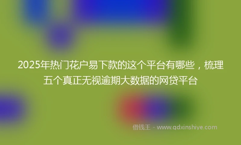 2025年热门花户易下款的这个平台有哪些，梳理五个真正无视逾期大数据的网贷平台