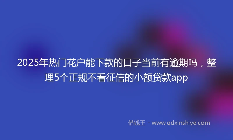 2025年热门花户能下款的口子当前有逾期吗，整理5个正规不看征信的小额贷款app
