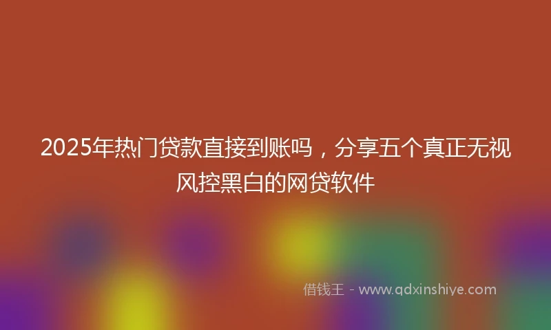 2025年热门贷款直接到账吗，分享五个真正无视风控黑白的网贷软件