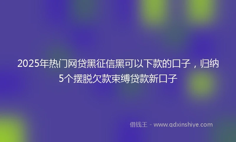 2025年热门网贷黑征信黑可以下款的口子，归纳5个摆脱欠款束缚贷款新口子