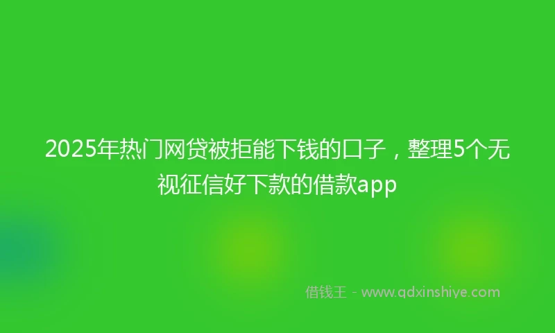 2025年热门网贷被拒能下钱的口子，整理5个无视征信好下款的借款app