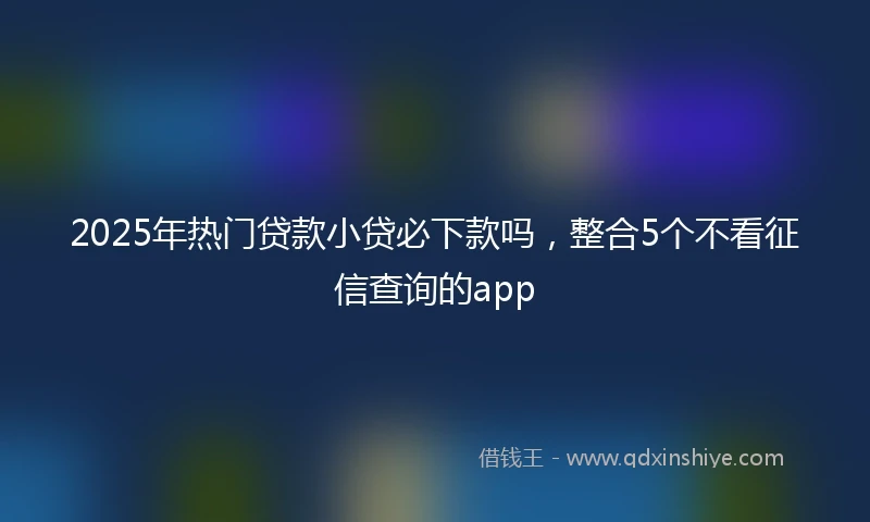 2025年热门贷款小贷必下款吗，整合5个不看征信查询的app