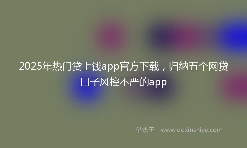 2025年热门贷上钱app官方下载，归纳五个网贷口子风控不严的app