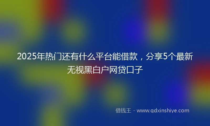 2025年热门还有什么平台能借款，分享5个最新无视黑白户网贷口子