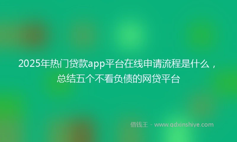 2025年热门贷款app平台在线申请流程是什么，总结五个不看负债的网贷平台
