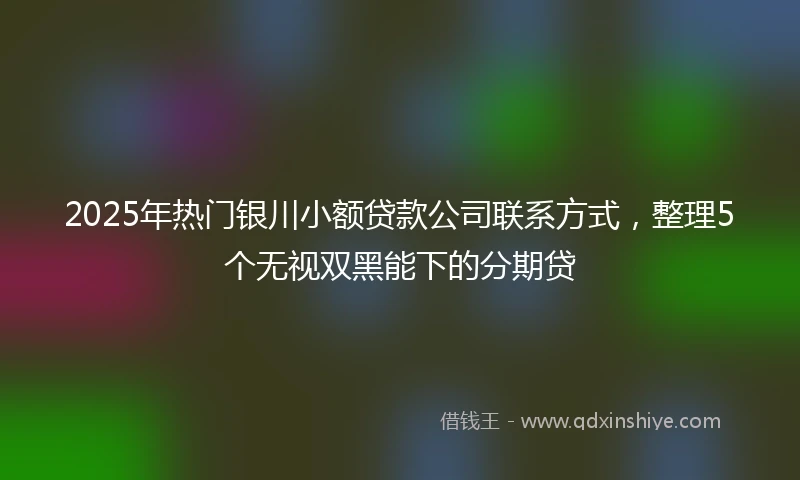 2025年热门银川小额贷款公司联系方式，整理5个无视双黑能下的分期贷