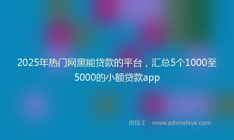 2025年热门网黑能贷款的平台，汇总5个1000至5000的小额贷款app