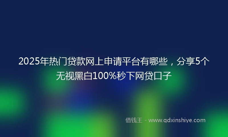 2025年热门贷款网上申请平台有哪些，分享5个无视黑白100%秒下网贷口子