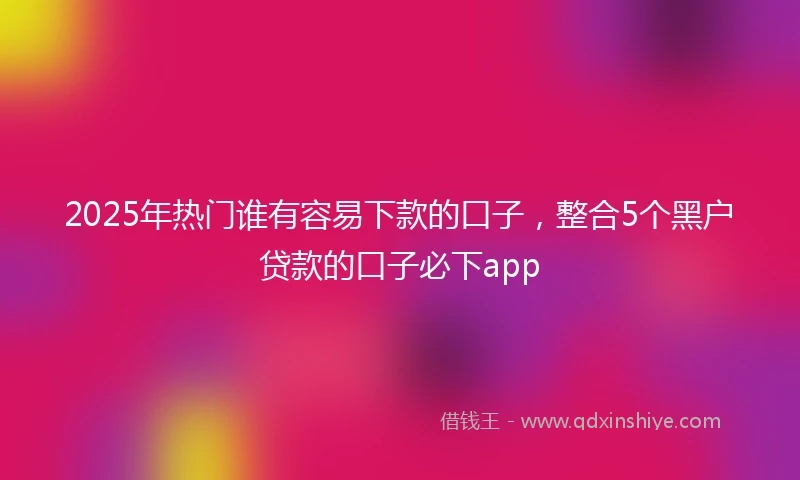 2025年热门谁有容易下款的口子，整合5个黑户贷款的口子必下app