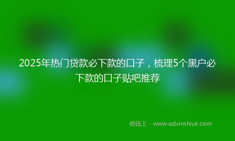 2025年热门贷款必下款的口子，梳理5个黑户必下款的口子贴吧推荐