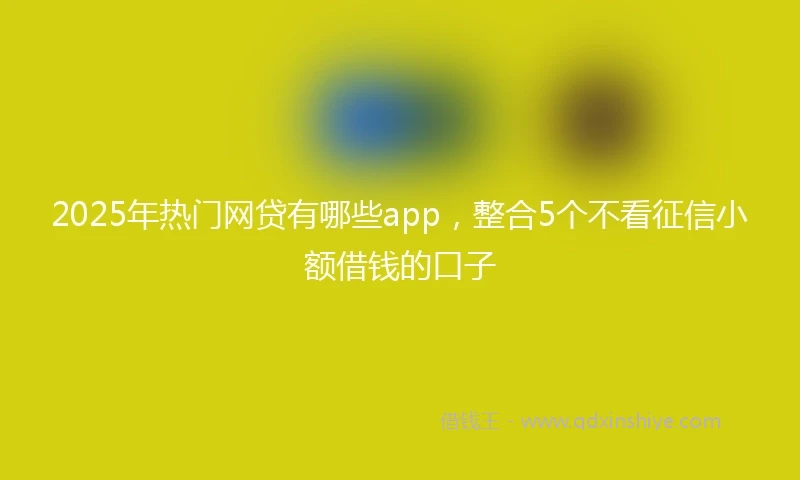 2025年热门网贷有哪些app，整合5个不看征信小额借钱的口子