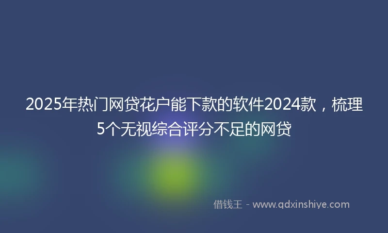 2025年热门网贷花户能下款的软件2024款，梳理5个无视综合评分不足的网贷